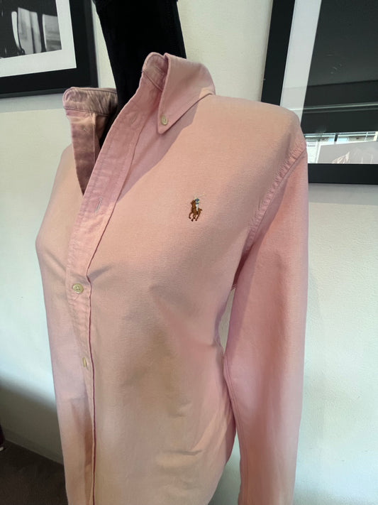 Ralph Lauren Women’s 100% Cotton Pink Shirt Slim Fit Size XL