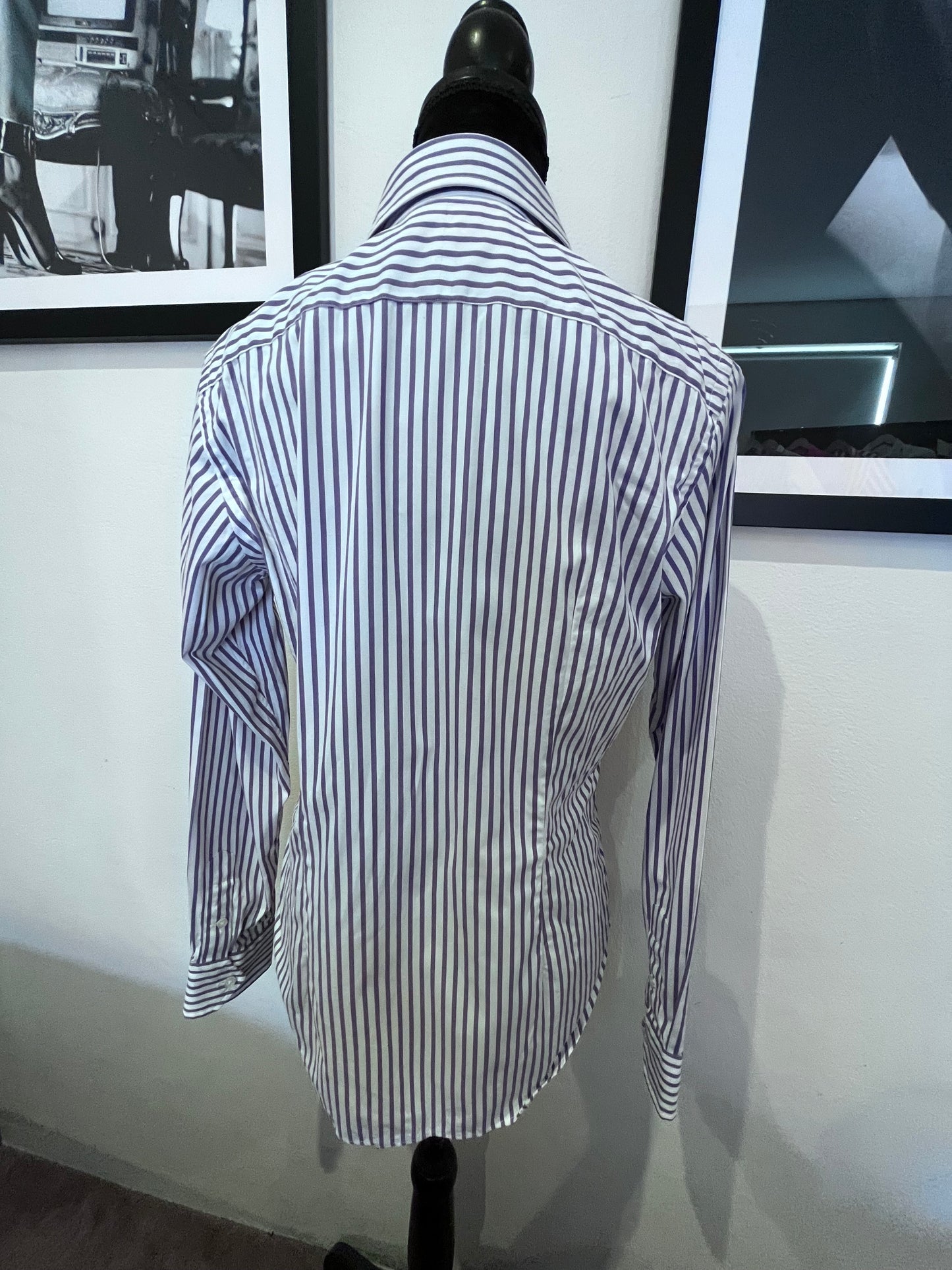 Ralph Lauren Women’s 100% Cotton Purple White Stripe Shirt Slim Fit Size 10