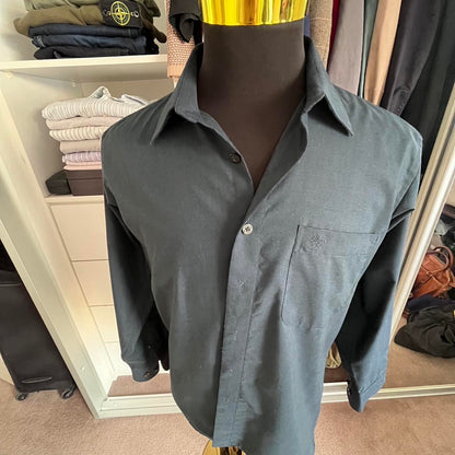 Versace 100% Cotton Black Shirt Size Medium 16.5/35 Made In Italy