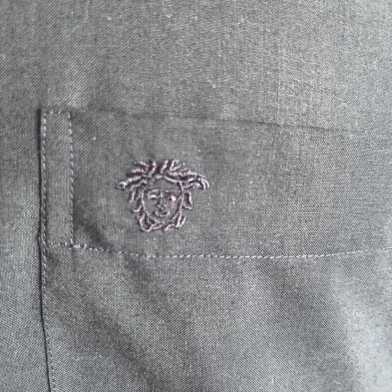 Versace 100% Cotton Black Shirt Size Medium 16.5/35 Made In Italy
