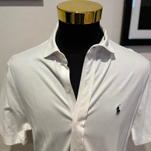 Ralph Lauren Polo Ralph Lauren 100% Cotton Short Sleeve White Summer Shirt Custom Slim Fit Stretch Mesh