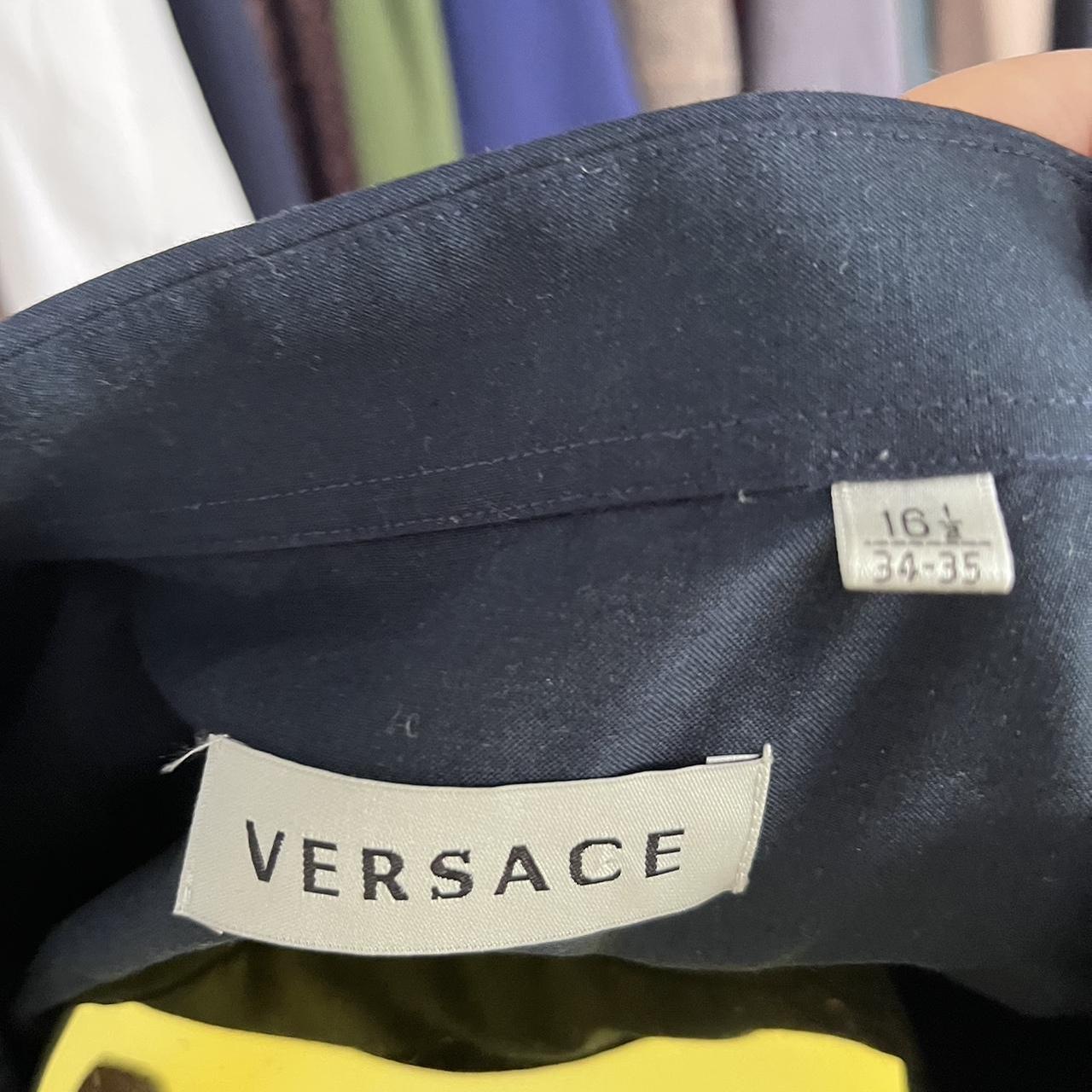 Versace 100% Cotton Black Shirt Size Medium 16.5/35 Made In Italy
