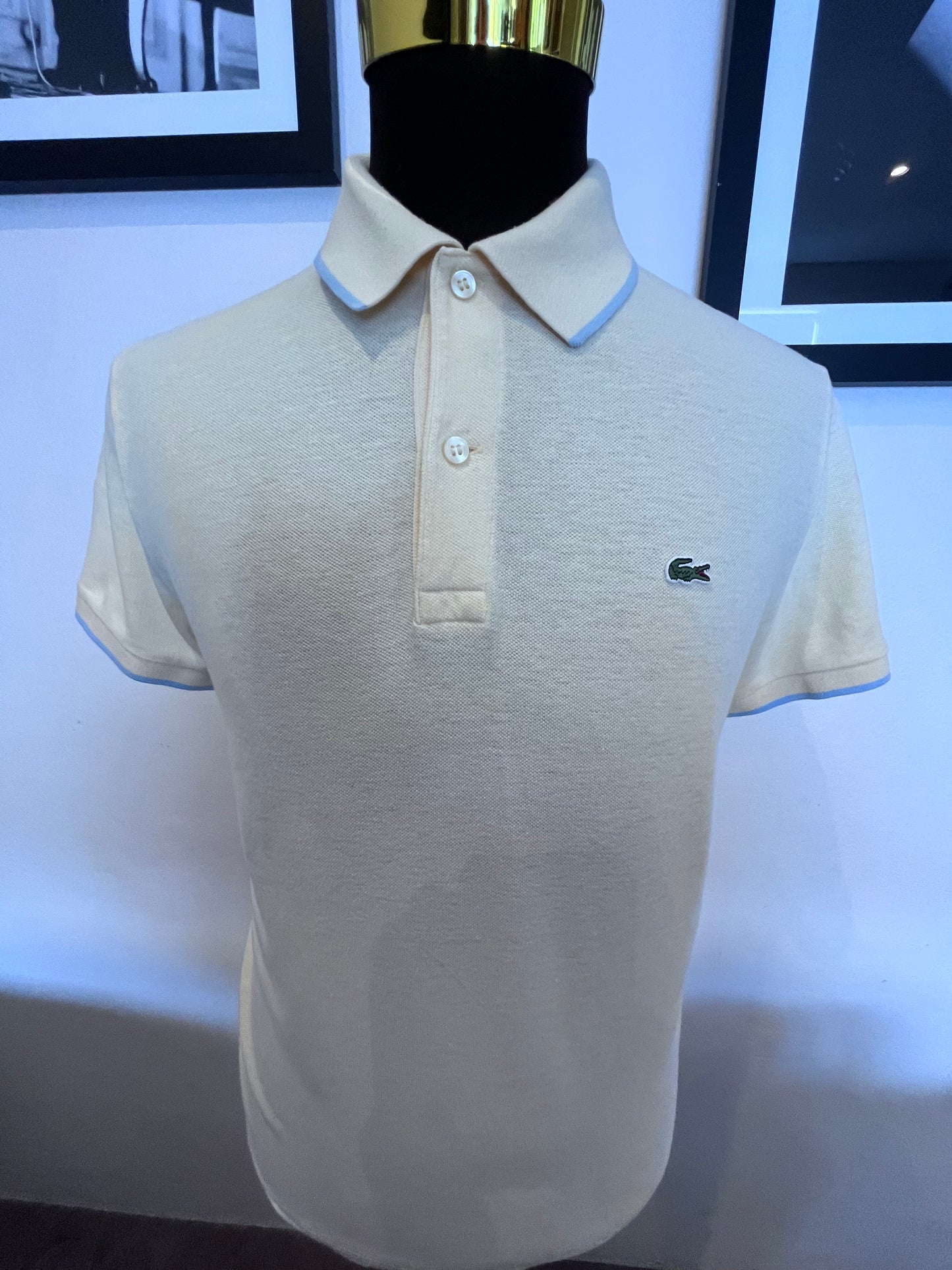 Lacoste 100% Cotton Yellow Polo Shirt Size 6 XL Fits Large to XL