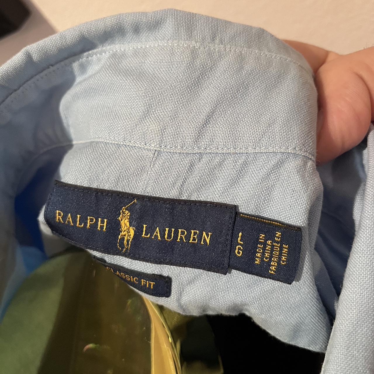Ralph Lauren Polo Ralph Lauren 100% Cotton Pastel Blue Shirt Size Large Button Down Collar