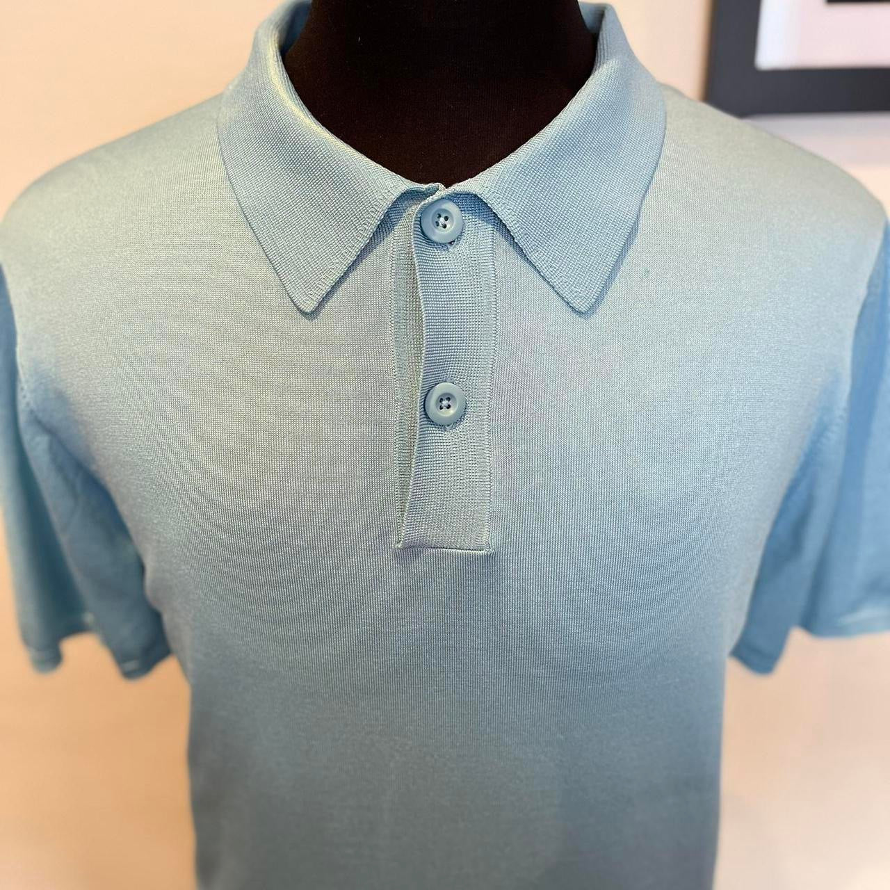 Sandro 82% Acetate Blend Powder Blue Polo Size XL