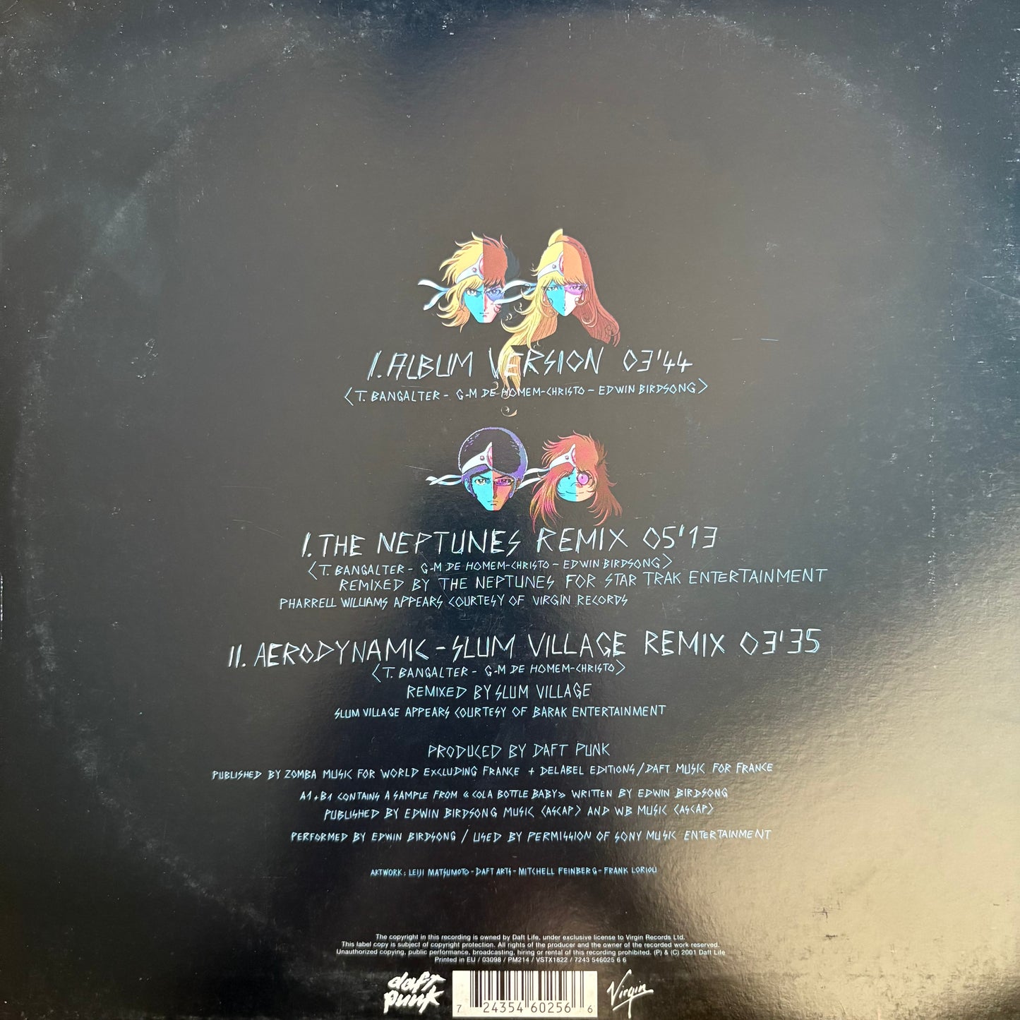 Daft Punk “Harder Better Faster Stronger” 3 Track 12inch Vinyl Record