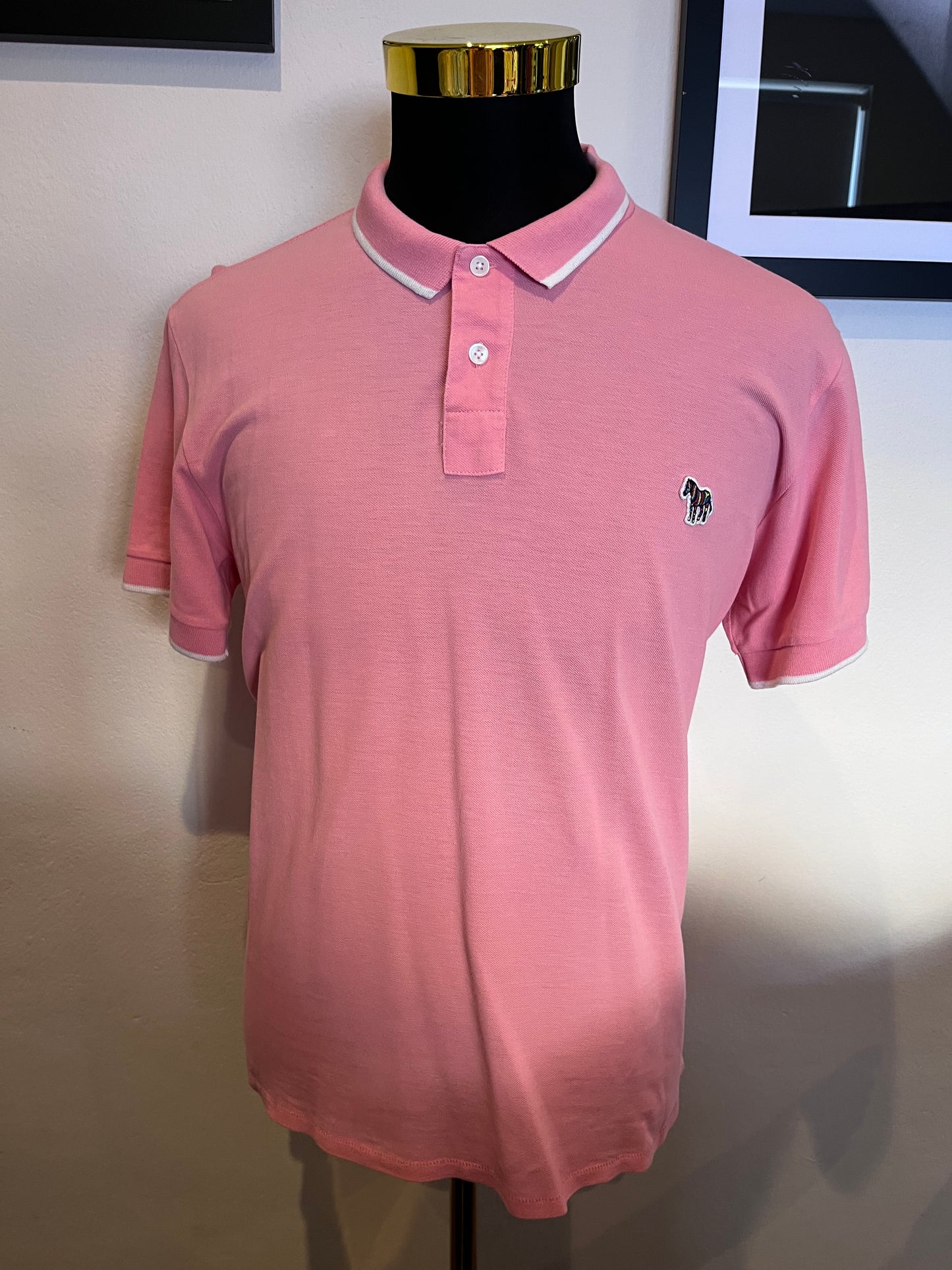 Paul Smith 100% Cotton Pink Polo Shirt Size XXL Logo Chest Badge