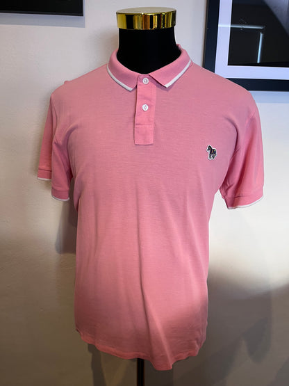 Paul Smith 100% Cotton Pink Polo Shirt Size XXL Logo Chest Badge
