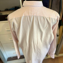 Load image into Gallery viewer, Ermenegildo Zegna 100% Cotton Pink White Stripe Business Shirt Size XL 44/17.5 French Cuff Made in Switzerland