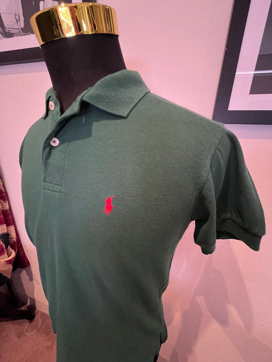 Polo Ralph Lauren 100% Cotton Green Polo Shirt Size Smal