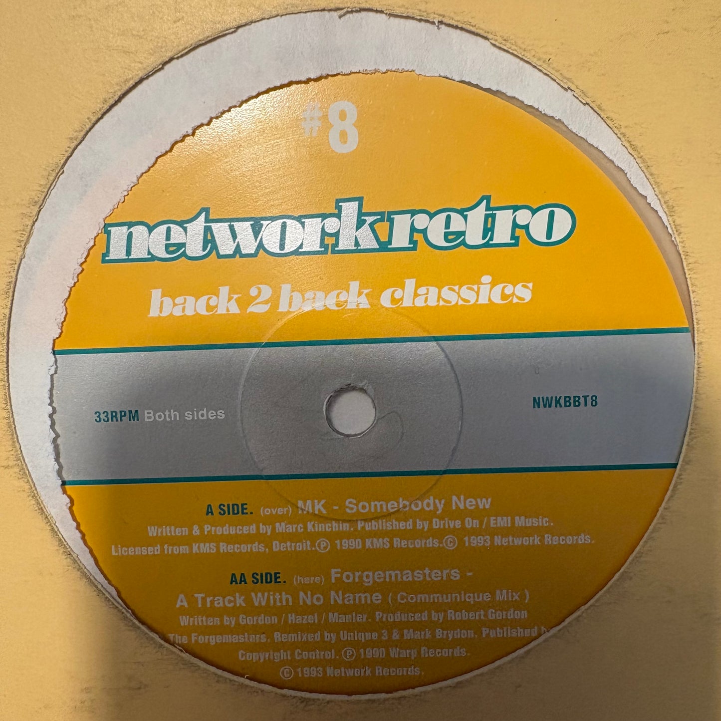 Network Retro Vol 8 MK “Somebody New” / The Forgemasters “A Track With No Name” 2 Track 12inch Vinyl Record
