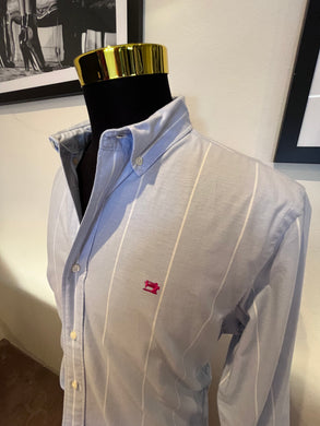 Scotch & Soda 100% Cotton Blue / White Stripe Oxford Shirt Size XL Regular Fit
