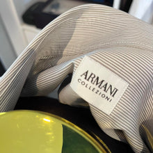 Load image into Gallery viewer, Armani, Armani Collezioni 100% Cotton Brown and White Stripe Business Shirt Size XL 45/18 with Double Cuff Made In Italy