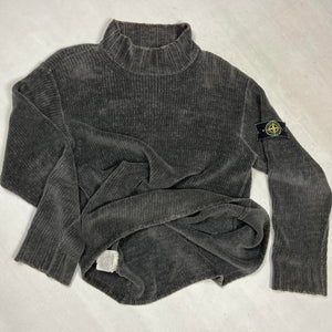 Stone Island Vintage Cotton Velour Role Neck sweater Size Large fits Large to XL AW1998