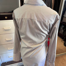 Load image into Gallery viewer, Armani, Armani Collezioni 100% Cotton Brown and White Stripe Business Shirt Size XL 45/18 with Double Cuff Made In Italy
