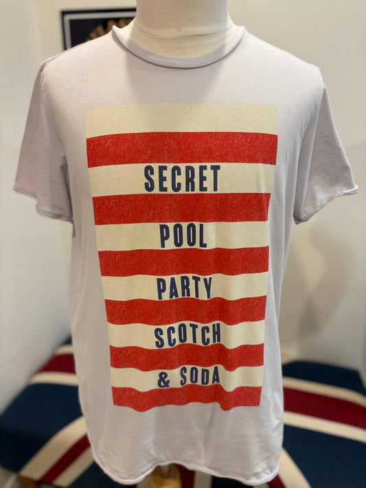 Scotch & Soda 100% Cotton Blue Chest Logo Tee