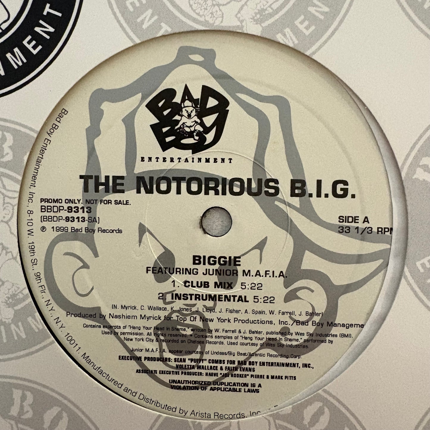 The Notorious BIG “Biggie” 4 version 12inch vinyl record
