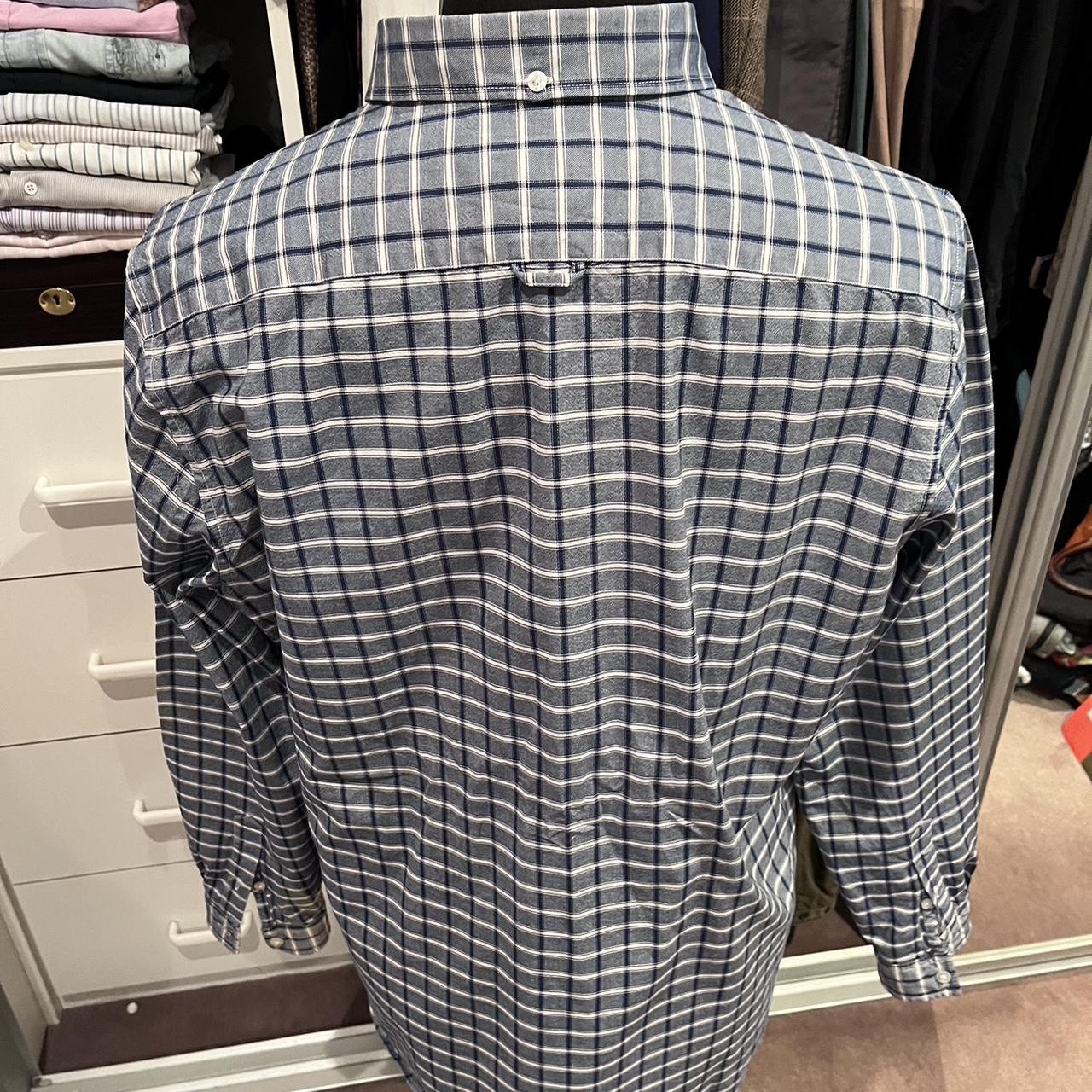 Lacoste 100% Cotton Button Front Button Down Collar Blue and White check shirt Size XL