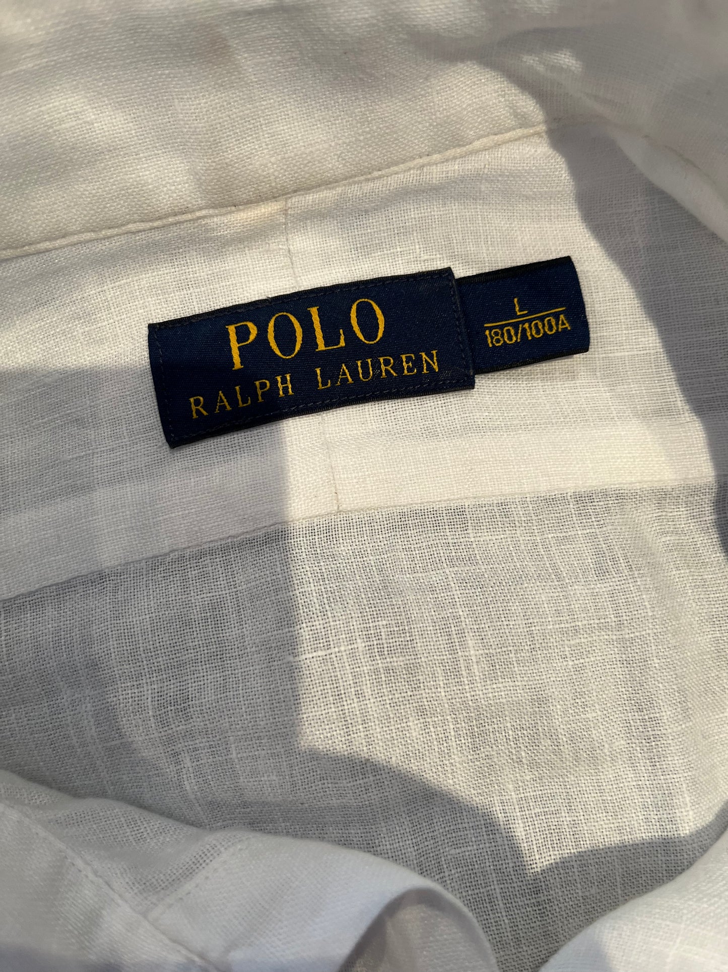 Ralph Lauren 100% Linen White Shirt Size Large