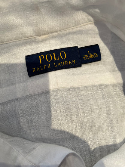 Ralph Lauren 100% Linen White Shirt Size Large