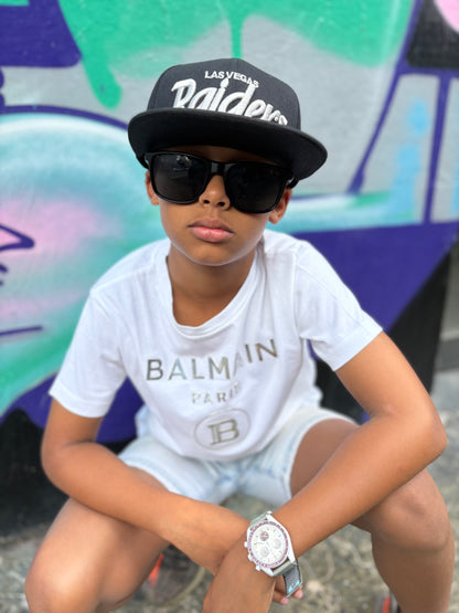 Balmain 100% Cotton White Chest Logo T Shirt Boys Size 8
