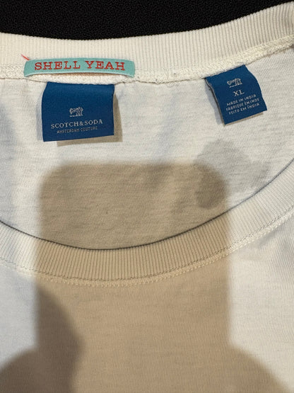 Scotch & Soda 100% Cotton White Chest Logo Tee