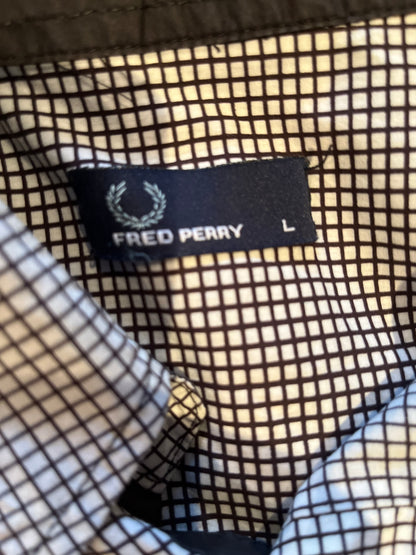 Fred Perry Women’s 100% Cotton Black White Check Shirt Slim Fit Size L