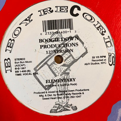 Boogie Down Productions “Poetry” / “Elementary” 2 Track 12inch Vinyl Single