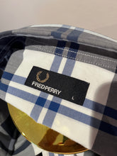 Load image into Gallery viewer, Fred Perry 100% Cotton Blue White Check Button Down Shirt Size Large