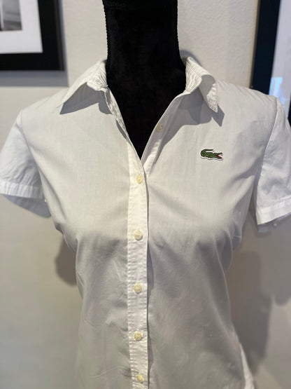 Lacoste Women’s 100% CottonWhite Shirt Slim Fit Size 40