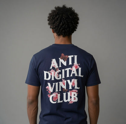 Street & Juice ‘Anti Digital Vinyl Club’ 100% Heavyweight Blue Cotton Graphic Tee