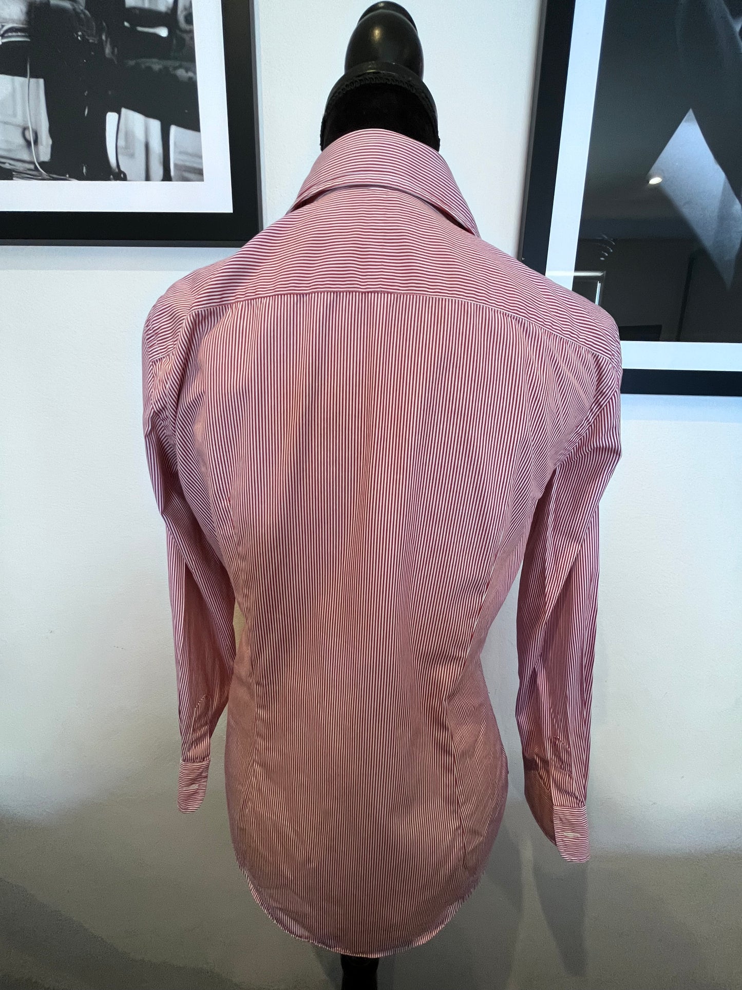 Ralph Lauren Women’s 100% Cotton Red White Stripe Shirt Slim Fit Size 8