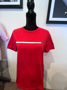 Tommy Hilfiger 100% Cotton Women’s Red Logo Print Tee Size Medium