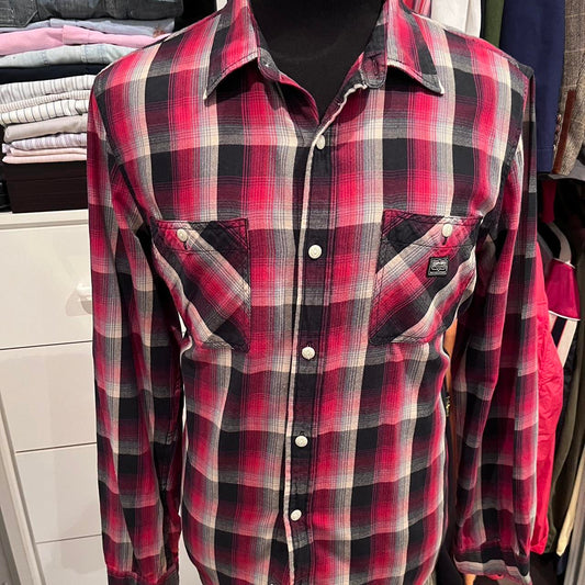 Ralph Lauren Denim & Supply 100% Cotton Red / Black Check Size Large