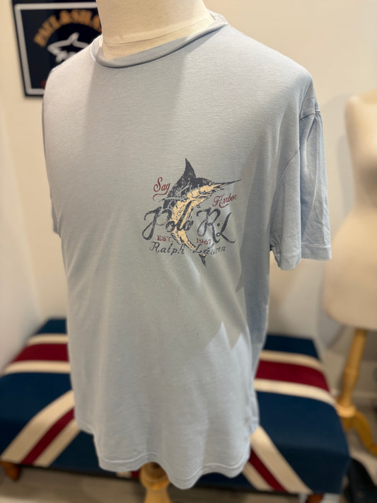 Ralph Lauren 100% Cotton Blue Chest Logo Tee