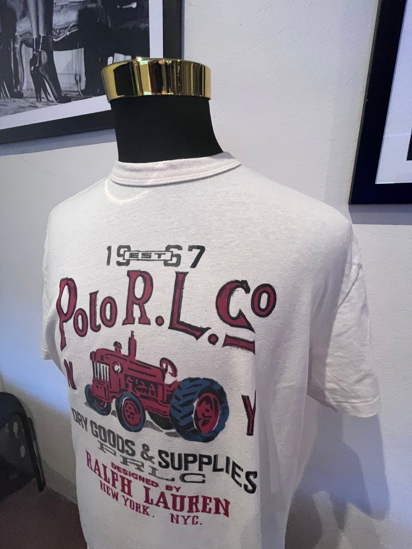 Ralph Lauren 100% Cotton Logo Print T Regular Fit Size Large