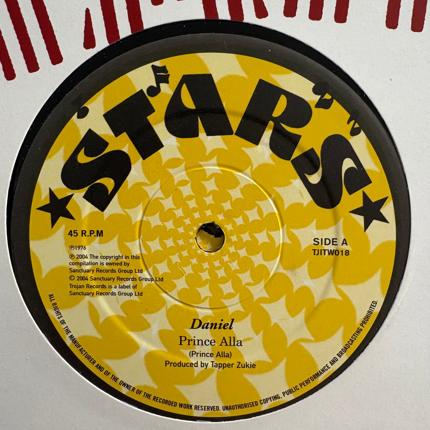 Prince Alla “Daniel” Tappa Zukie “Blackman” 2 Track 12” Vinyl Trojan Records