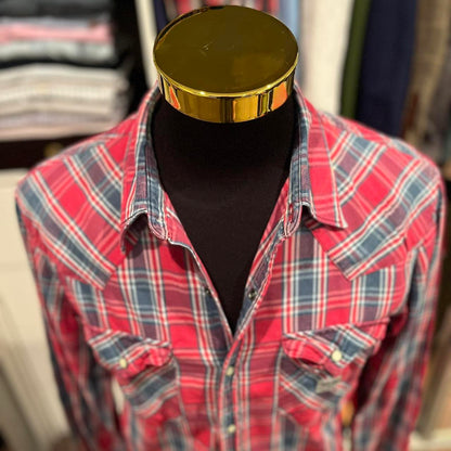 Ralph Lauren Denim & Supply 100% Cotton Red / Blue Check Size Large