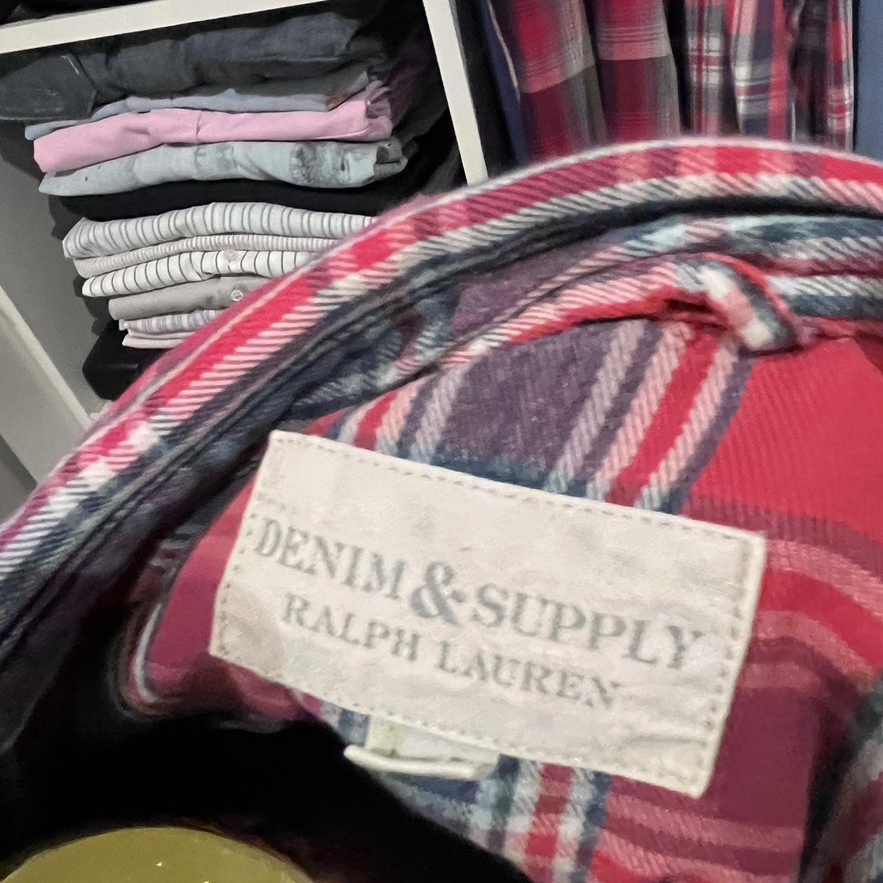 Ralph Lauren Denim & Supply 100% Cotton Red / Blue Check Size Large