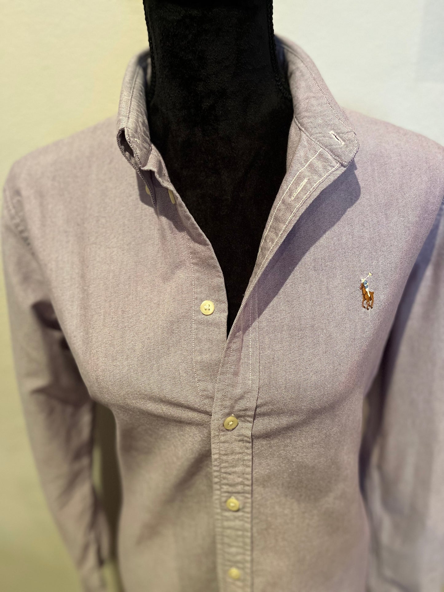 Ralph Lauren Women’s 100% Cotton Lilac Oxford Shirt Size Large Custom Fit