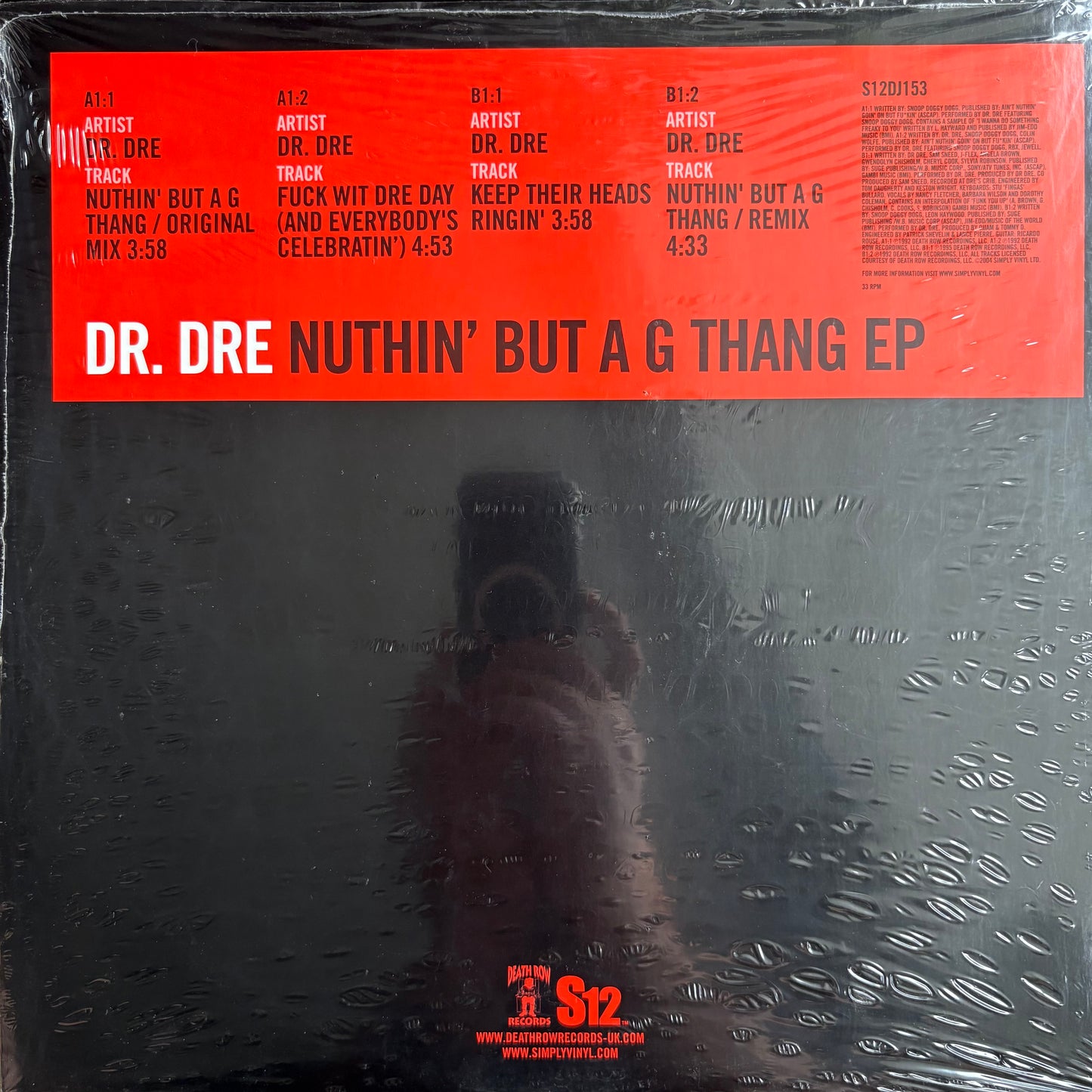 Dr Dre “Nuthin’ But A G Thang” Ep 4 Track 12” Vinyl Mint Death Row Records