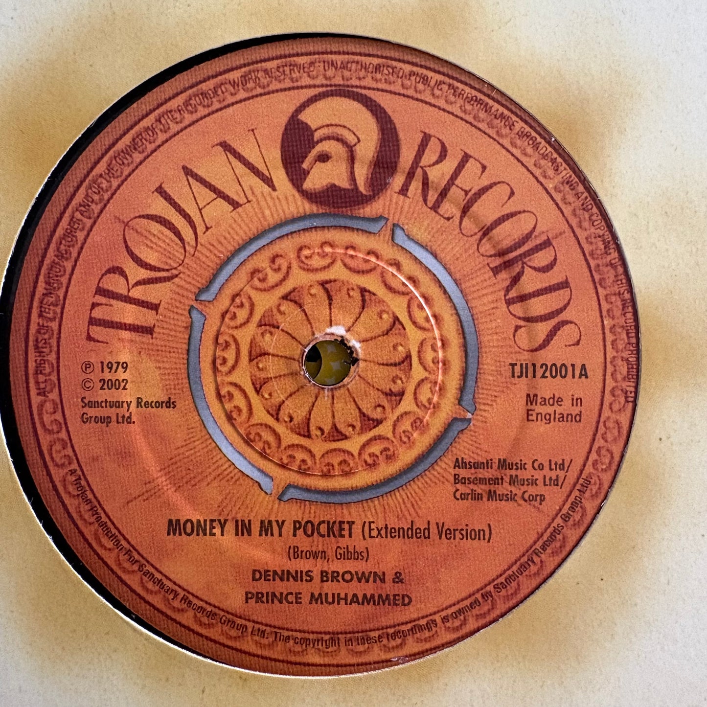 Dennis Brown & Prince Muhammad “Money In My Pocket” 2 Track 12” Vinyl Trojan