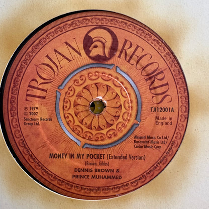 Dennis Brown & Prince Muhammad “Money In My Pocket” 2 Track 12” Vinyl Trojan