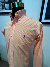Load image into Gallery viewer, Ralph Lauren 100% Cotton Custom Fit Orange Check Shirt Size M
