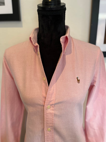Ralph Lauren Women’s 100% Cotton Pink Shirt Slim Fit Size M