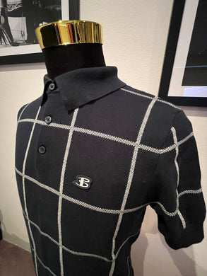 Ben Sherman 100% Cotton Blue Check Polo Shirt Size Large Regular Fit