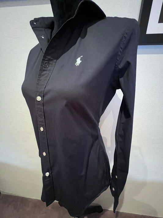 Ralph Lauren Women’s 100% Cotton Navy Blue Shirt Size 6 Slim Fit