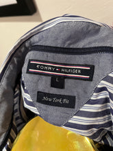 Load image into Gallery viewer, Tommy Hilfiger New York Fit 100% Cotton Blue White Stripe Shirt Size Large