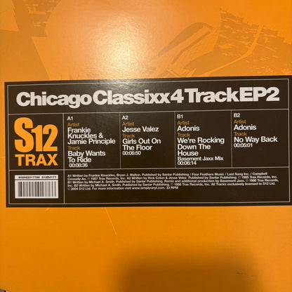 Chicago Classixx 4 Track 12inch Vinyl Record Feat Frankie Knuckles & Adonis
