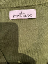 Load image into Gallery viewer, Stone Island Green Waffle Cardigan Size XL with Logo Badge, beautiful piece from SS21 in primo condition like new